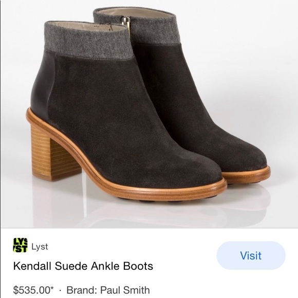 Kendall suede ankle boots by paul smith. Sz 40, color graphite. - Picture 1 of 14